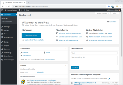 WordPress Dashboard